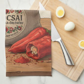 Personalized Hungarian Kalocsai Paprika Apron  Theedoek (Quarter Fold)