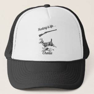 Personalized Hunting is Life Buck and Rifle Trucker Pet