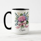 Personalized Hydrangea Flower Name Mug Gift (Gauche)