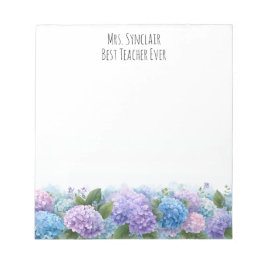 Personalized Hydrangea Flower Teacher Appreciation Notitieblok