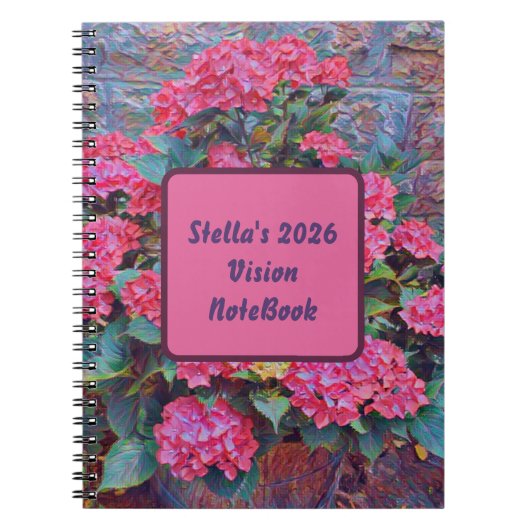 Personalized hydrangea paint Vision notebook 2026 Notitieboek (Voorkant)