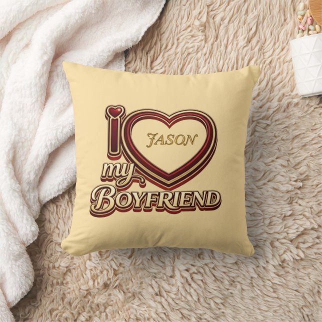 Personalized I Love My Boyfriend Custom Name Kussen (Deken)