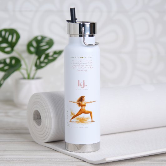 Personalized Illustrated Leo Zodiac Quote Waterfles (Yoga (Gedraaid) )