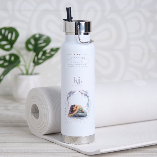 Personalized Illustrated Pisces Zodiac Quote Waterfles (Yoga (Gedraaid)  )