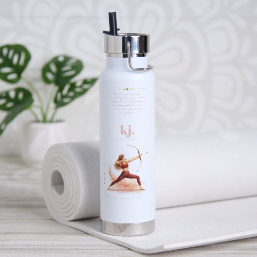 Personalized Illustrated Sagittarius Zodiac Quote Waterfles (Yoga (Gedraaid) )