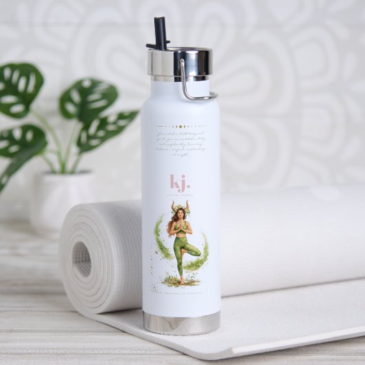 Personalized Illustrated Taurus Zodiac Quote Waterfles (Yoga (Gedraaid)  )