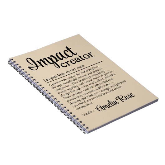 Personalized Impact Creator Definition Notitieboek (Rechterzijde)