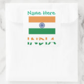 Personalized India Flag Square Label  (Tas)