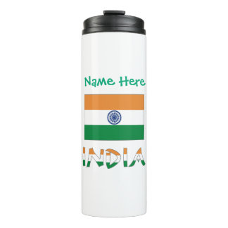 Personalized India Flag  Thermosbeker