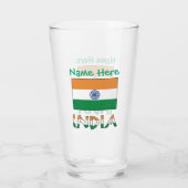 Personalized India Flag Two‑Sided Design Glas (Achterkant)