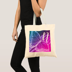 Personalized Initial Butterfly Shopper Tote Bag