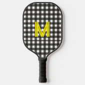 Personalized Initial Checkered Modern Minimal  Pickleball Paddle (Voorkant)