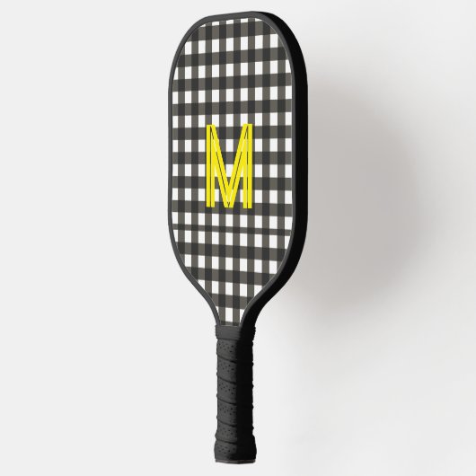 Personalized Initial Checkered Modern Minimal  Pickleball Paddle (Links)