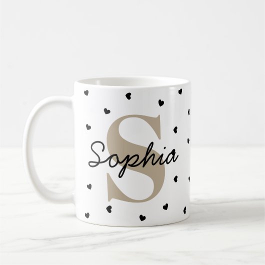Personalized Initial & Name Mug – Gift Cup Koffiemok (Links)