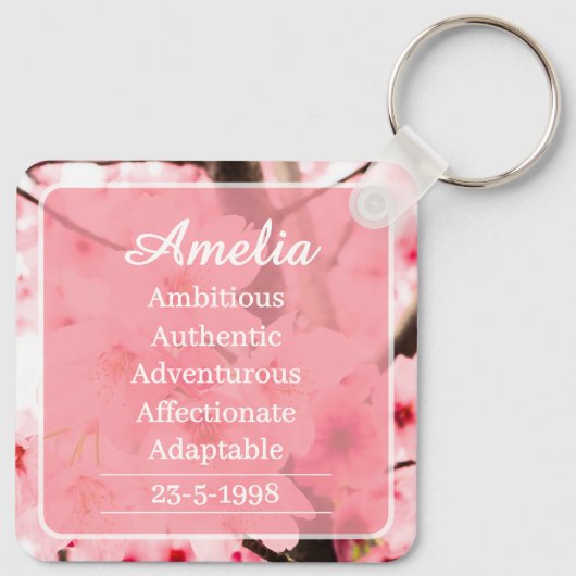 Personalized Initial Name Traits Keychain Gift (Achterkant)
