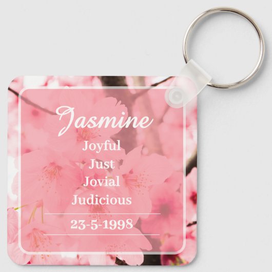 Personalized Initial Name Traits Keychain Gift (Achterkant)