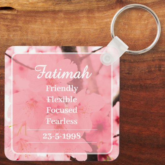 Personalized Initial Name Traits Keychain Gift (Achterkant)