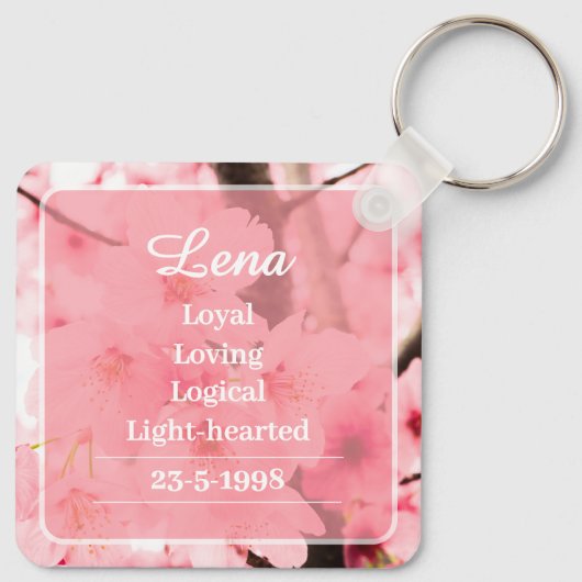 Personalized Initial Name Traits Keychain Gift (Achterkant)