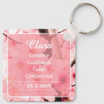 Personalized Initial Name Traits Keychain Gift