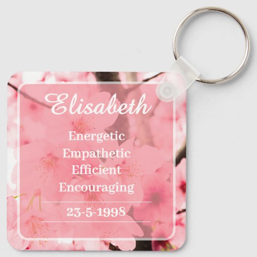 Personalized Initial Name Traits Keychain Gift (Achterkant)