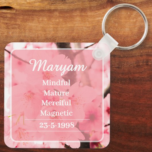 Personalized Initial Name Traits Keychain Gift (Achterkant)