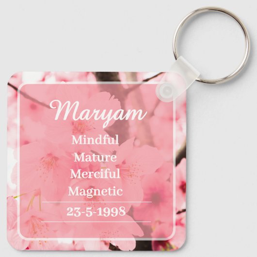 Personalized Initial Name Traits Keychain Gift (Achterkant)