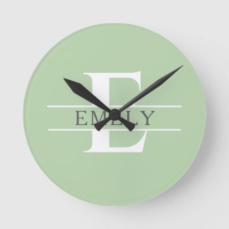 Personalized Initial Wall Clock, Custom Name Clock Ronde Klok