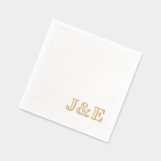 Personalized Initials Monogram Wedding Reception Folie Servetten (Links)