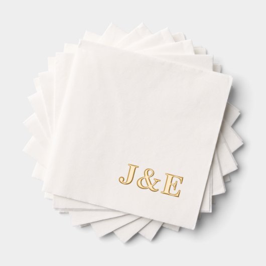 Personalized Initials Monogram Wedding Reception Folie Servetten (Insitu (Gestapeld))