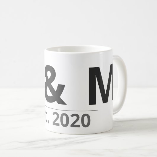 Personalized Initials Mug – Custom Letters & Year  (Devant droit)