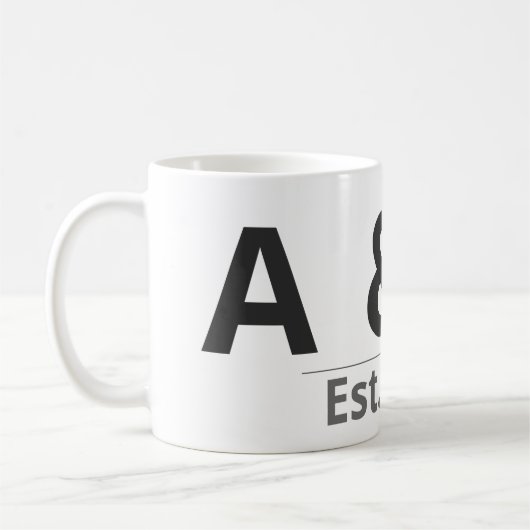 Personalized Initials Mug – Custom Letters & Year  (Gauche)