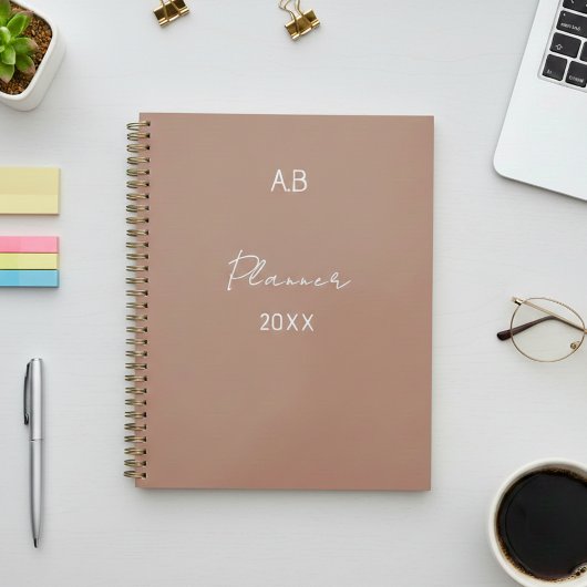 Personalized Initials Planner - Minimalist Coffee