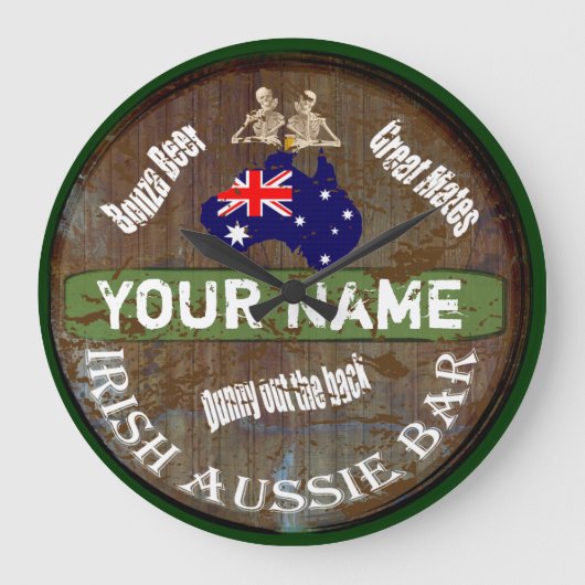 Personalized Irish Australian pub sign Grote Klok (Voorkant)