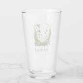 Personalized Irish Botanical Shamrock Pint Glass Glas (Achterkant)