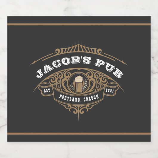 Personalized Irish Pub Bier Etiket (Enkel label)