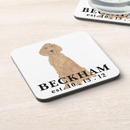 Personalized Irish Setter Bier Onderzetter (Linkerzijde)