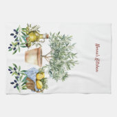 Personalized Italian Watercolor Cooking  Theedoek (Horizontaal)