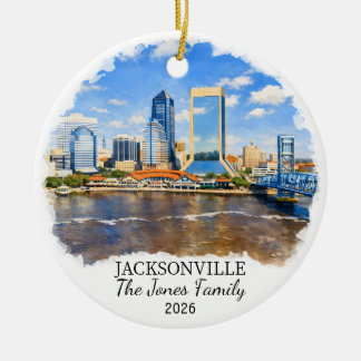 Personalized Jacksonville Ornament, Custom Florida Keramisch Ornament
