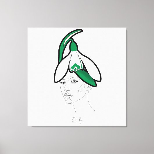 Personalized January Birth Flower Portrait Canvas Afdruk (Voorkant)