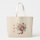 Personalized January Carnation Tote Bag (Achterkant)