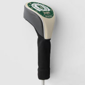 Personalized Jasper Groomsman Crest Green & Ivory Golfheadcover (Schuin)