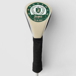 Personalized Jasper Groomsman Crest Green & Ivory Golfheadcover