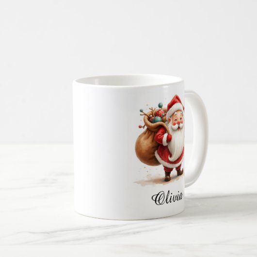 Personalized Jolly Santa Claus Coffee Mug (Devant droit)