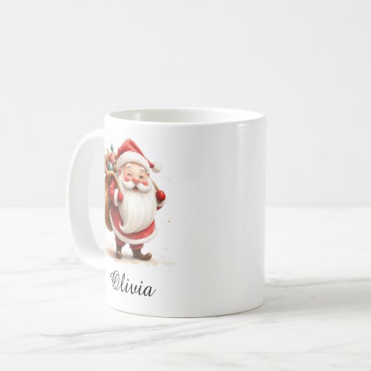 Personalized Jolly Santa Claus Coffee Mug (Devant gauche)
