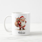 Personalized Jolly Santa Claus Coffee Mug (Gauche)