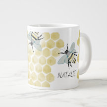 PERSONALIZED Jumbo Zen Doodle Bee Mok