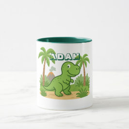 Personalized Jungle Dinosaur Mug for Kids Mok