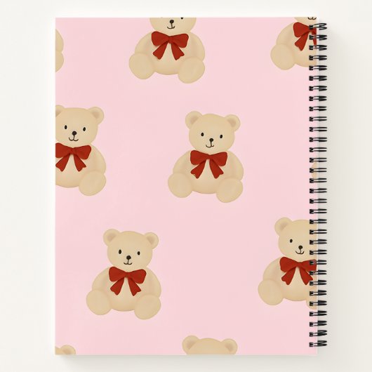 Personalized Kawaii Teddy Bear Pattern Notitieboek (Achterkant)