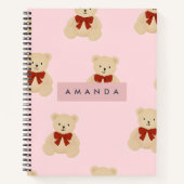 Personalized Kawaii Teddy Bear Pattern Notitieboek (Voorkant)