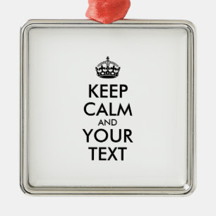 Personalized KEEP CALM and YOUR Metalen Ornament